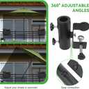Lalafancy Umbrella Clamp Clip Stand, Patio Umbrella Holder for Deck Railing fit Balcony Square Railings Mount Attaches to Fence Post Bleachers Benches Tailgate Outdoor, 360Full-Angle Rotation & Tilt