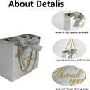 TKSBAG 50 Pack Small Thank You Gift Bags with Handles, 5.5''x 2.3''x4.7'' Mini Silver Gift Bags Bulk for Baby Shower, Birthday, Wedding, Party Favors, Mother's Day