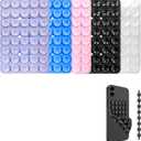 5 Pack Silicone Double-Sided Suction Cup Phone Case Detachable Mount, Hands-Free Strong Grip Holder Stand for Selfies and Videos (Black+Pink+Purple+Blue+Transparent)