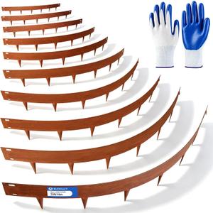 33ft. Metal Lawn Edging 10 Pack 4.5 inch, Rusted, Decorate Garden and Fence