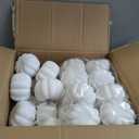 Liliful 12 Pack 4 Inch Fall Harvest White Artificial Pumpkins Crafts Rustic Decorative Pumpkin Foam Pumpkins Decoration for Halloween Thanksgiving Wedding Dining Table Centerpiece Decorating
