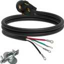 4 Prong Dryer Cord, 4 Ft 10/4 SRDT, 30 Amp Appliance Extension Power Cord, NEMA 14-30, Black