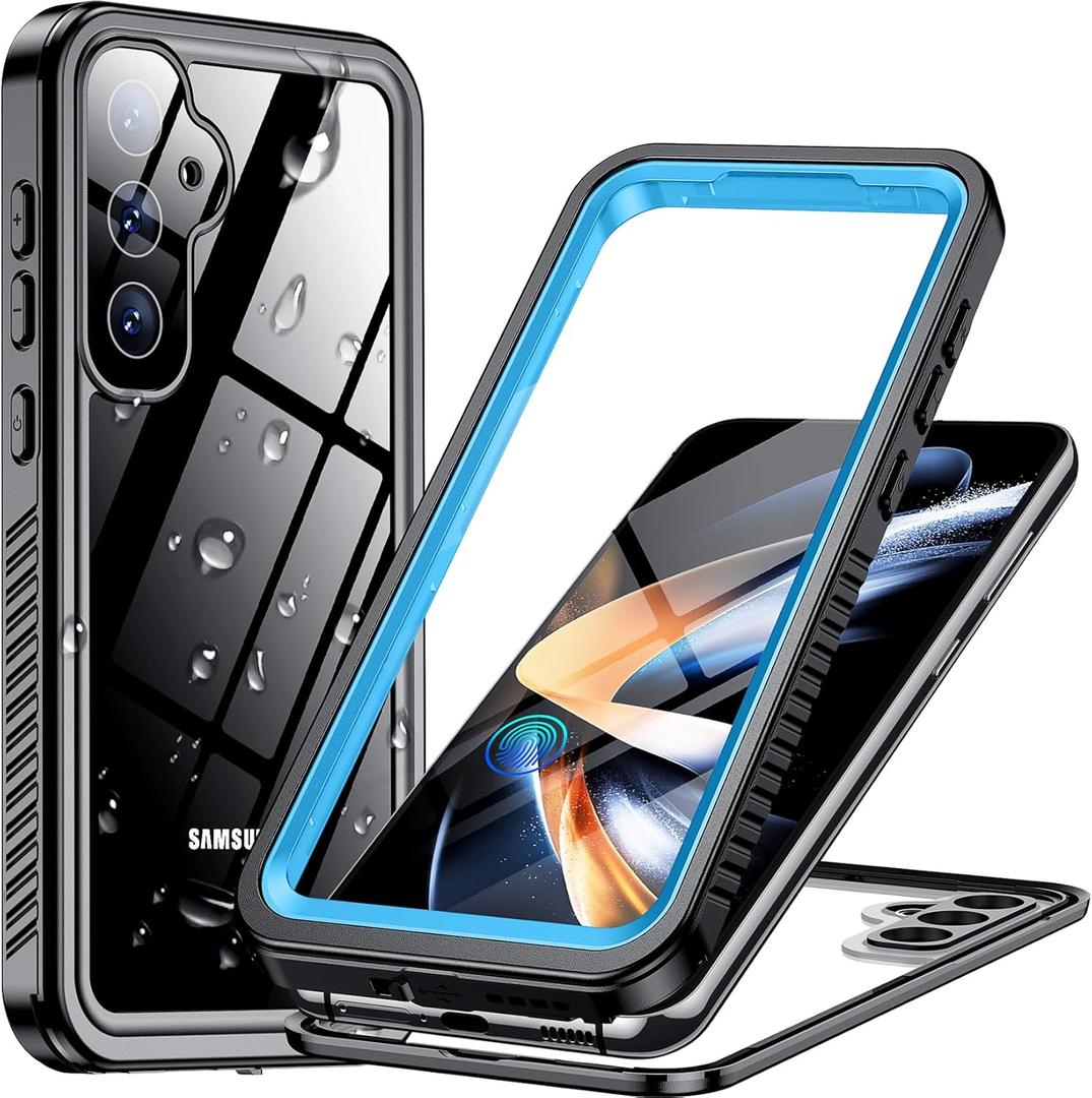 Temdan for Samsung Galaxy S23 FE Case Waterproof, Built-in Lens & Screen Protector[Full Body Shockproof][12 FT Military Drop Proof][Dustproof][IP68 Underwater] Case for Galaxy S23 FE 6.4-Light Blue