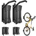 monTEK Heavy Duty Bike Wall Mount, Swivel Bike Wall Hanger Holds Up to 77lbs, Space-Saving Bike Rack Garage, Bike Storage for Bedroom Home Office, 2 Pack