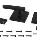 Aluminum Double Sided Garden Gate Latch for Wooden Fence and Barn Doors, Heavy Duty Flip Lock with Handles on Both Sides for Easy Opening and Closing Mounting Screws for Safety, 19x14x6cm(Black)