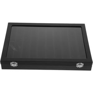 DECHOUS Jewelry Organizer Tray Sturdy Jewelry Display Box Lid Perfect for Rings Necklaces Bracelets (Black)