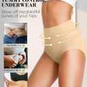 EIGGAM Tummy Control Underwear Soft High Waisted underwear Full Coverage Briefs Breathable Postpartum Cotton Womens Panties (L)