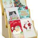 Greeting Card Display Stand for Vendors, Postcard Rack, Post, Sticker Wooden Greeting Card Holder Display Stand Shelf, Ideal for Bookmark, Art Booth, Art Print, Craft Market, Tiered for Vendors