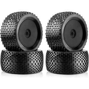 1/8 RC Off Road Racing Truck Tires And Wheels 17mm Hex Rubber Buggy Tyres OD 140mm For 1:8 Scale Monster Truck Car Arrma Typhon 6S Talion 4WD HPI HSP BAZOOKA CAMPER Kyosho TRAXXAS 4PCS (Black)