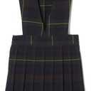 French Toast Girls' Big V-Neck Jumper (6, Green Plaid)