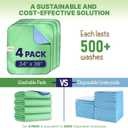 Bed Pads Washable Waterproof 34"x36"- Pack of 4 Incontinence Bed Pads & Washable Pee Pads for Adults - Dementia Products for Elderly & Elderly Assistance Products - Reusable Pee Pads for Dogs & Kids