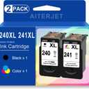 240 241 Ink Remanufactured Ink Cartridge Replacement for Canon 240 240XL 241 241XL to use with Pixma MG3620 MG3520 MX472 TS5120 MX452 MX432 MX532 MG3220 Printer (Black & Color XL Combo Pack)