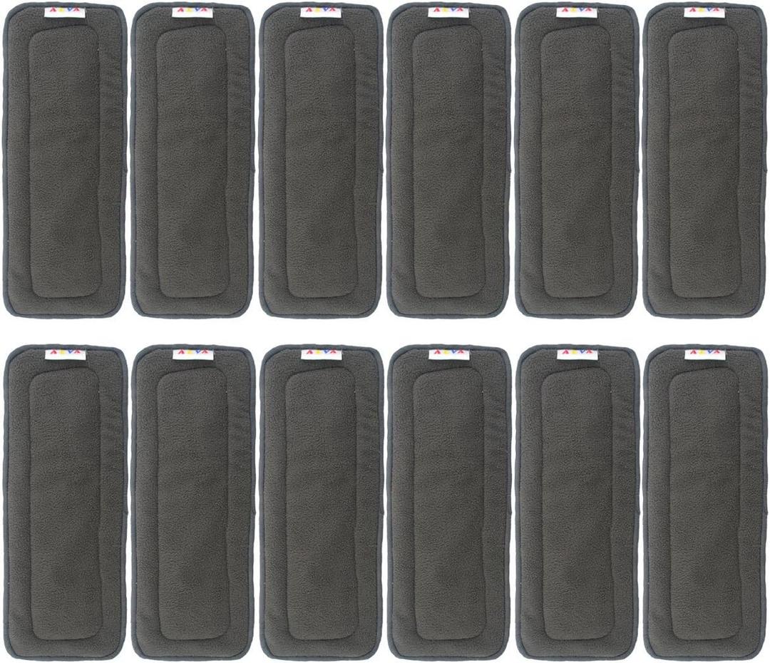 AlVABABY 12pcs Cloth Diaper Inserts,5-Layer Inserts,Reusable Liners for Baby Cloth Diapers12ZTN