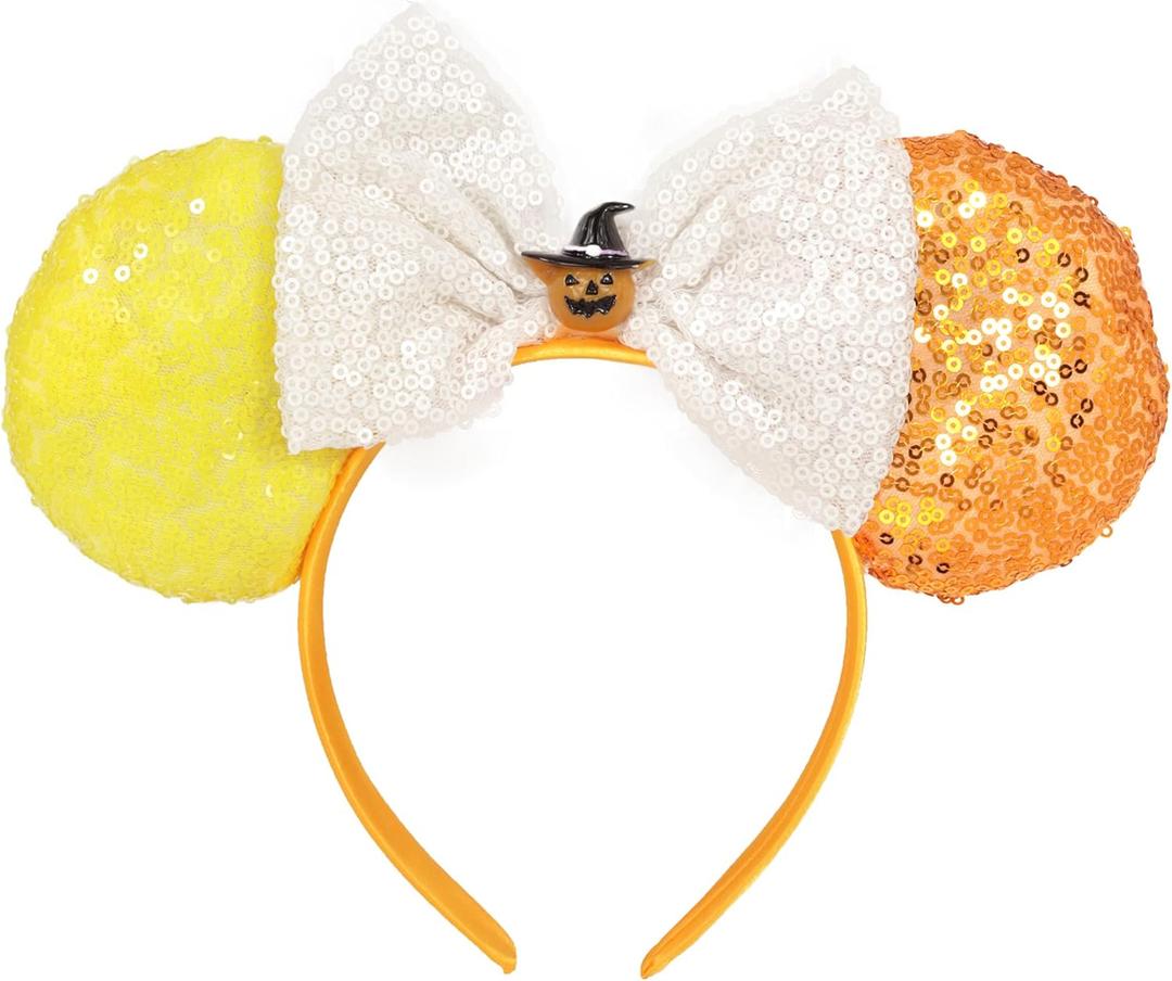 Needzo Halloween Mouse Ear Headband, Glitter Party Decoration Costume Accessories for Women, One Size