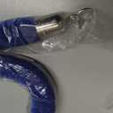 4PCS Blue Velvet Stanchion Rope 5 Ft Crowd Control Ropes Barrier with Silver Hooks for Party