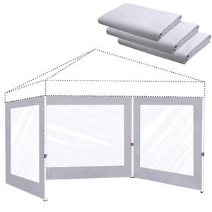 Clear Canopy Sidewalls for 10x10 Pop Up Tent,3 Pack Sunwalls Only,(Gray)