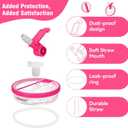 40oz Flip Straw Pro Lid for Stanley, 2025 NEW Leak Proof Lids Replacement for Stanley Quencher and ProTour, No Spill Dust-proof Tumbler Cover Cap Removable Top for 40oz StanleyAccessories,Rose*2