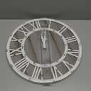 Oldtown Farmhouse Metal & Solid Wood Noiseless Wall Clock (Coastal Grey, 24-inch)