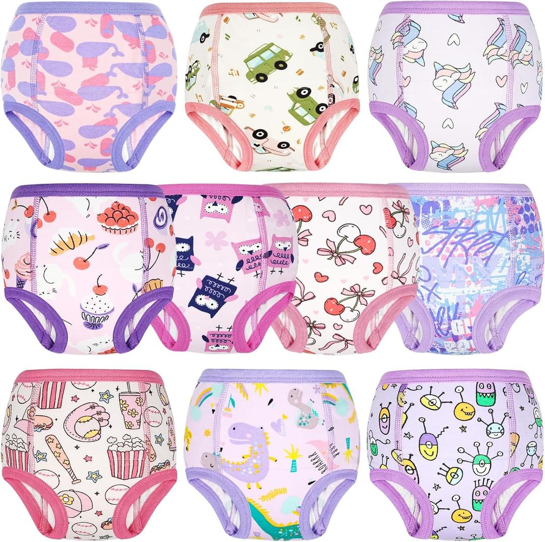 MooMoo Baby Cotton Training Underwear 10 Packs Absorbent Potty Training Pants for Boys and Girls 6T