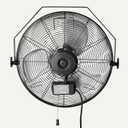 Amazon Basics 18" Outdoor Heavy-Duty Misting Fan, Wall-Mounted, Industrial, Waterproof (IP44), With Tilt Head, Metal Blades, Dual Ball Bearing Motor, 3 Speeds Up to 1550 RPM and 3781 CFM, Black