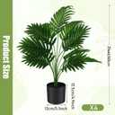 Jexine 4 Pack Artificial Areca Palm Plant Fake Palm Tree, Faux Plant for Home Decor Indoor Outdoor Faux Areca Palm Tree in Pot for Home Office Housewarming Gift Modern Decoration (2 Feet)