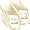 20PCS Gold Acrylic Sign Holder 5x7 Acrylic Gold Frame Double Sided Table Number Frames Slanted Back Wedding Sign Stand for Wedding Party Photos Art Display