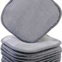 Polyte Premium Hypoallergenic Microfiber Fleece Makeup Remover and Facial Cleansing Cloth, 5 x 5 in, 10 Pack (Gray)