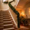 Bibelot 6 Ft Christmas Norfolk Pine Garland, Real Touch Winter Pine Garland, Artificial Greenery Christmas Decorations for Mantle, Fireplace, Table, Indoor, Outdoor (70in)