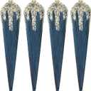 KI Store 4pcs Extra Large Christmas Icicles Burgundy 12-Inch Christmas Tree Decorative Hanging Ornaments for Xmas Tree Decor Blue