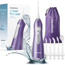 AquaSonic Water Flosser  Cordless Rechargeable Water Flossers for Teeth Cleaning  Waterproof Aqua Flosser, Portable Oral Irrigator for Dental Cleaning with 5 Jet Tips – Braces Home Travel