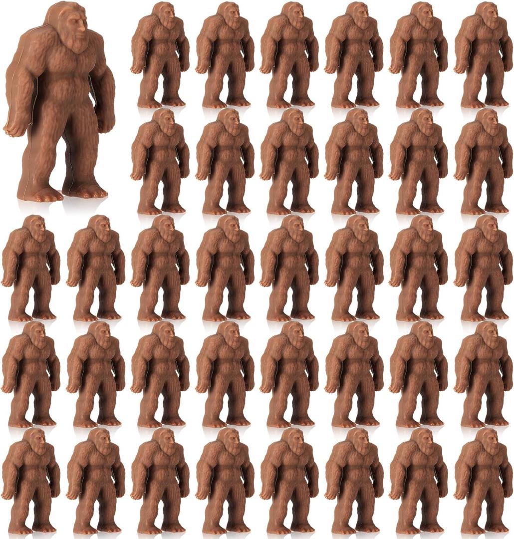 Chunful 36 Pcs Mini Bigfoot Figurines Gifts Little Sasquatch Bulk Miniature Bigfoot for Party Favors Sasquatch Fans Valentine Birthday Gifts for Men Women Home Bookcase Living Room Scenes Decor