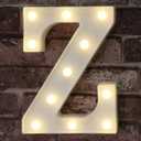 Pooqla LED Marquee Letter Lights Sign, Light Up Alphabet Letter for Home Party Wedding Decoration Z (Letter Z, Warm White)