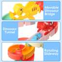 72 PCs Dinosaur Bath Toys for Kids Ages 4-8, Bathtub Water Slide Toys for Toddlers, DIY Building Set with Rubber Dino Bath Toys for Birthday Gifts
