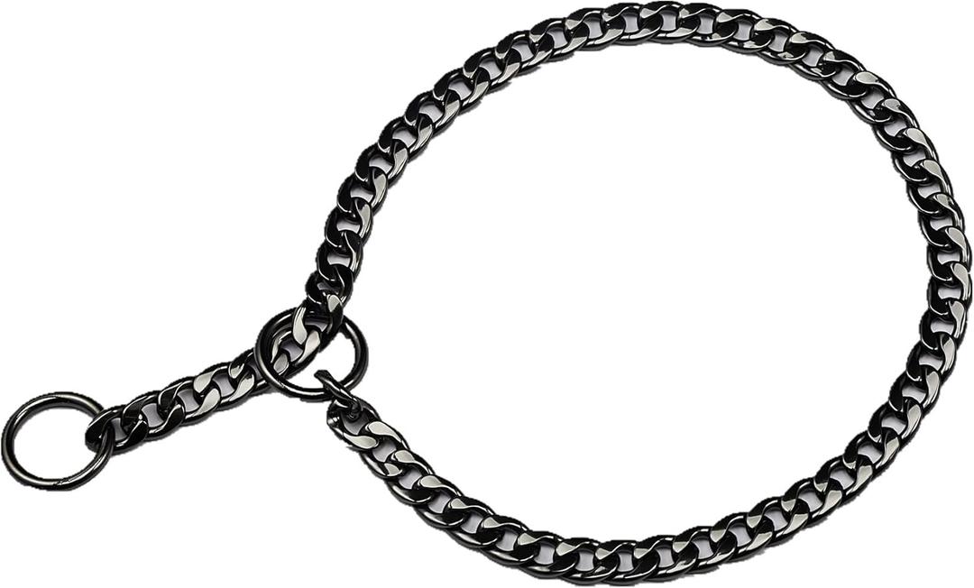 Stainless Steel P Chock Metal Chain -JYHY Dog Necklace Collars Walking Training Pet Supplies for Small Medium Large Dogs (26" (Fits Neck 22" to 24"), Black)