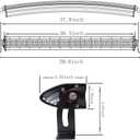 LED Light Bar 36inch Curved 180W Single Row Spot Flood Combo 3D Driving Fog Lamp Off Road Lighting LED Work Lights for ATV UTV SUV Boat Trucks IP68 Waterproof (180W)