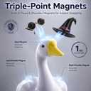 Large Porch Goose Statue 23 inch with magenetic Wig Resin