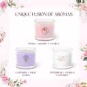 CHILLFLAME Scented Candles, Scented Candle Gift Set for Stress Relief, 3 Votive Candles for Women and Men, Birthday Candle Gifts for Women, Christmas Candles for Women (Pink + Purple + White, 7 oz)