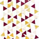Maroon Gold Party Decorations Burgundy Beige Gold Glitter Felt Hanging Triangle Mini Bunting Pennant Banner Flag for Birthday Graduation Wedding Baby Shower Anniversary Party Nursery Classroom Decor