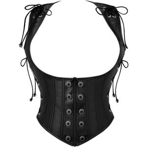 Spooktacular Creations Halloween Steampunk Corset Women, Black Renaissance Pirate Bustier Underbust for Cosplay Parties (Medium)