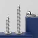 #8 x 5/8 Inch Pan Head Wood Screws, Phillips Drive, Stainless Steel 304 (18-8), Self Tapping for Wood, Sheet Metal Screws, 100 Pack