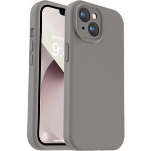 Vooii Compatible with iPhone 13 Case, Liquid Silicone Upgrade [Camera Protection] [Soft Anti-Scratch Microfiber Lining] Shockproof Phone Case for iPhone 13 6.1 inch - Natural Titanium