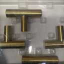 10 Pack Gold Cabinet Knobs 2 Inch - Brushed Brass Drawer Knobs Single Hole Gold T Bar Hardware Drawer Pulls for Kitchen Cabinets and Dressers