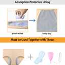 JojoQueen Period Underwear for Women Menstrual Panties Cotton Postpartum Easy Clean Teens Brief (M)
