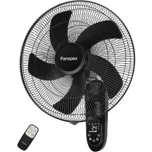 Fanspex 18" Wall Mounted Fan with Auto-oscillation, Timer, Adjust Wind Tilt for Home Garage Workshop Greenhouse Cooling & Air Circulation