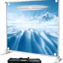 EMART 10x10 ft Heavy Duty Banner Backdrop Stand Kit, Adjustable Frame for Step and Repeat Backdrops, Ideal for Photography, Trade Shows, and Photo Booths, Sliver