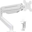 Suptek Single Monitor Mount Adjustable Gas Spring Monitor Arm Desk Mount Stand Fits 17 20 22 23 24 26 27 32 33 inch Monitors,Holds up to 22 lbs,White(MD18W)