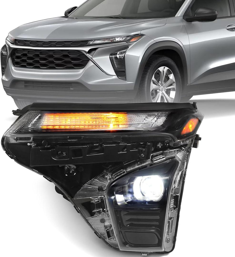 Huray Left Headlight for Chevy Trax LS/1RS 2024 2025 w/o LED DRL LH | Projector Headlamp Assembly OE Factory Head Light Replacement for GM2502552 42907053 Driver Side