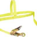 SmartStraps Tire Bonnet Ratchet Straps — Commercial Duty Tire Bonnet Tie Down with Ratchet — 10,000lb Break Strength, 3,333lb Safe Load — Haul Equipment, Tractors and Vehicles, Small, Yellow, 1 Pack