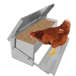 Hooomyai Economical and Practical Automatic Chicken Feeder,Aluminum Alloy Material, 8 lbs Capacity, On-Demand Feeding for 10 Chickens, Anti-Flick Grill