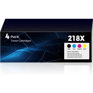 218X Toner Cartridges for Laser jet Pro 3301sdw 3301fdw With Chip Compatible with HP 218X 218A Color Laser jet Pro 3201dw MFP 3301sdw 3301fdw 3301cdw Printer W2180X Toner (Black Cyan Yellow Magenta) (High Yield)